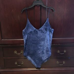blue body suit